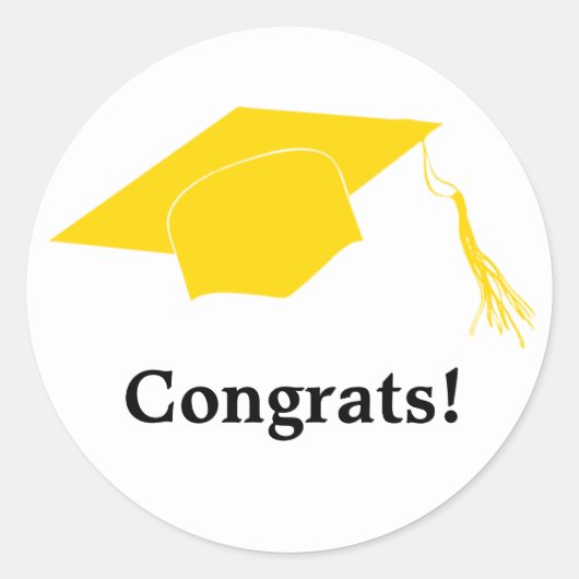 Gefeliciteerd afstuderen pet ronde sticker (Voorkant)