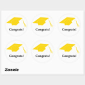 Gefeliciteerd afstuderen pet ronde sticker (Vel)