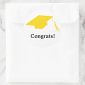 Gefeliciteerd afstuderen pet ronde sticker (Tas)