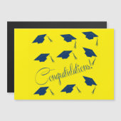 Gefeliciteerd afstuderen pet Thin Magnetic Kaart Magnetische Uitnodiging (Voorkant / Achterkant)