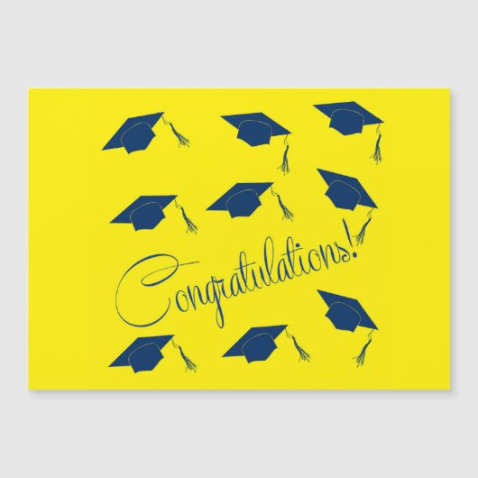 Gefeliciteerd afstuderen pet Thin Magnetic Kaart Magnetische Uitnodiging (Voorkant)