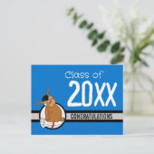 Gefeliciteerd Afstuderen Puppy Blue Briefkaart (Staand voorkant)