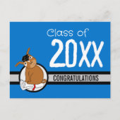 Gefeliciteerd Afstuderen Puppy Blue Briefkaart (Voorkant)