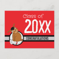 Gefeliciteerd Afstuderen Puppy Rood Briefkaart