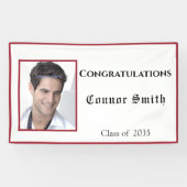Gefeliciteerd, Afstuderen rode witte banner (Horizontaal)