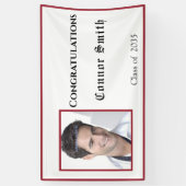 Gefeliciteerd, Afstuderen rode witte banner (Verticaal)