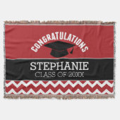 Gefeliciteerd Afstuderen - Rode Zwarte Afstuderen Deken (Voorkant)