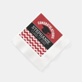 Gefeliciteerd Afstuderen - Rode Zwarte Afstuderen Servet (Hoek)