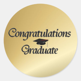 Gefeliciteerd Afstuderen Ronde Sticker