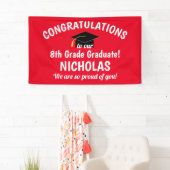 Gefeliciteerd Afstuderen Rood 8e graad Spandoek (Insitu)
