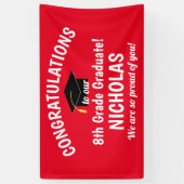 Gefeliciteerd Afstuderen Rood 8e graad Spandoek (Verticaal)