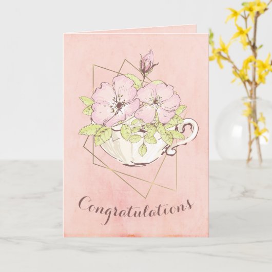 Gefeliciteerd Afstuderen Roos Flower Kaart (Gele Bloem)