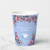 Gefeliciteerd Afstuderen Roses Blue Anemone Papieren Bekers (Achterkant)