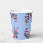 Gefeliciteerd Afstuderen Roses Blue Anemone Papieren Bekers (Links)