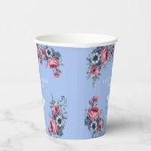 Gefeliciteerd Afstuderen Roses Blue Anemone Papieren Bekers (Rechts)