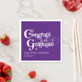 Gefeliciteerd Afstuderen Royal Paarse Afstuderen F Servet (Insitu)