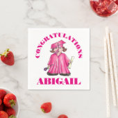 Gefeliciteerd Afstuderen Roze Afstuderen Pet Servet (Insitu)