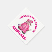 Gefeliciteerd Afstuderen Roze Afstuderen Pet Servet (Hoek)