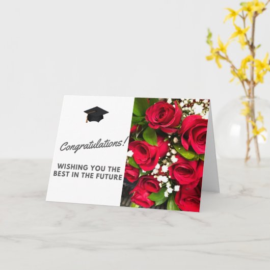 Gefeliciteerd Afstuderen Rozen Kaart (Gele Bloem)