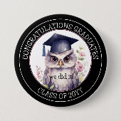 Gefeliciteerd Afstuderen Schattige Afstuderen Uil Ronde Button 7,6 Cm (Voorkant)