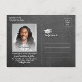 Gefeliciteerd Afstuderen schoolbord Bewaar de datu Aankondigingskaart (Achterkant)