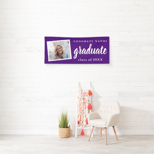 Gefeliciteerd Afstuderen schoolkleuren Fotobanner Spandoek (Insitu)