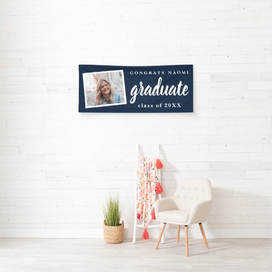 Gefeliciteerd Afstuderen schoolkleuren Fotobanner Spandoek (Insitu)