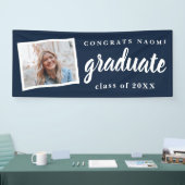 Gefeliciteerd Afstuderen schoolkleuren Fotobanner Spandoek (Beurs)