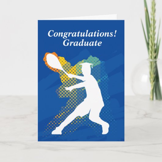 Gefeliciteerd afstuderen schooltennis kaart (Voorkant)