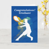 Gefeliciteerd afstuderen schooltennis kaart (Gele Bloem)
