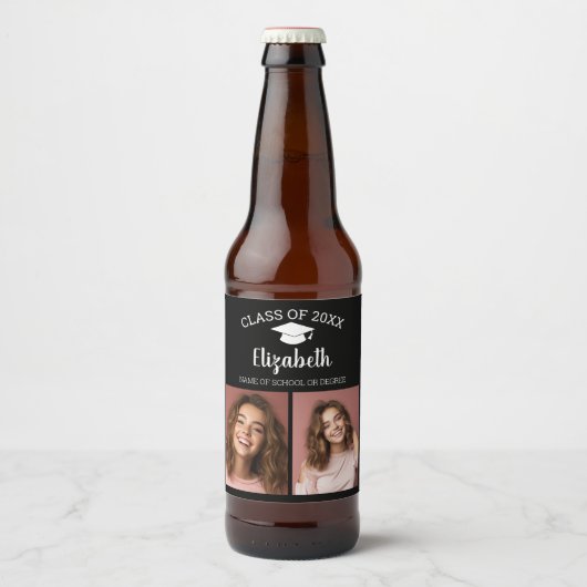 Gefeliciteerd Afstuderen - Script Afstuderen Foto Bier Etiket (Voorkant)