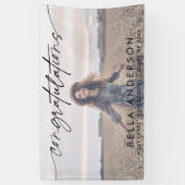 Gefeliciteerd Afstuderen Script Overlay Foto Spandoek (Verticaal)