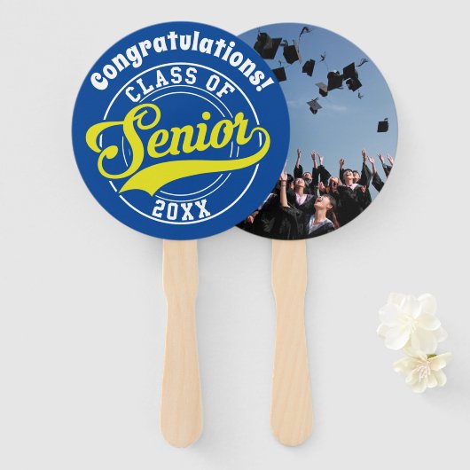 Gefeliciteerd Afstuderen Senior Class Handwaaier (Voorkant en achterkant)