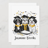 Gefeliciteerd Afstuderen Shih Tzu Dogs Aankondiging (Voorkant / Achterkant)