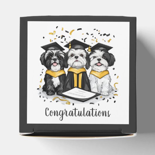 Gefeliciteerd Afstuderen Shih Tzu Dogs Bedankdoosjes (Bovenkant)