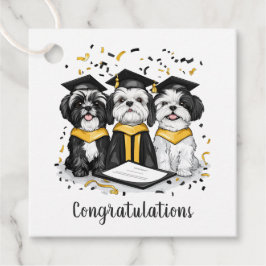 Gefeliciteerd Afstuderen Shih Tzu Dogs Bedankjes Labels