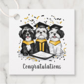Gefeliciteerd Afstuderen Shih Tzu Dogs Bedankjes Labels (Voorkant)