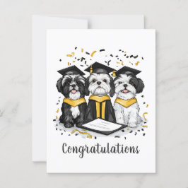Gefeliciteerd Afstuderen Shih Tzu Dogs Briefkaart