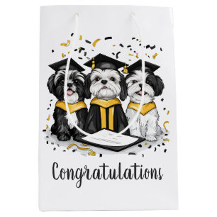 Gefeliciteerd Afstuderen Shih Tzu Dogs Medium Cadeauzakje