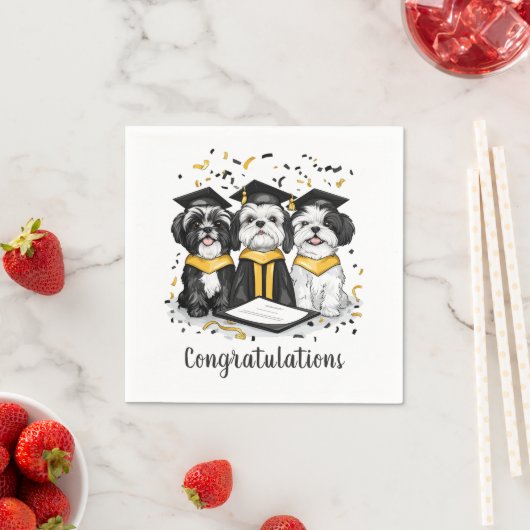 Gefeliciteerd Afstuderen Shih Tzu Dogs Servet (Insitu)