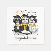 Gefeliciteerd Afstuderen Shih Tzu Dogs Servet (Voorkant)