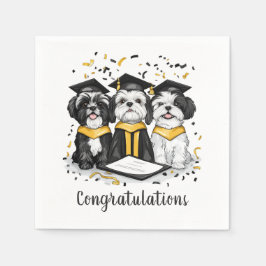 Gefeliciteerd Afstuderen Shih Tzu Dogs Servet