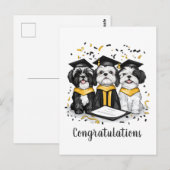 Gefeliciteerd Afstuderen Shih Tzu Honden Briefkaart (Voorkant / Achterkant)