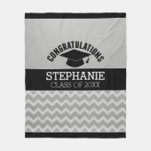 Gefeliciteerd Afstuderen Silver Black Afstuderen Fleece Deken (Voorkant)