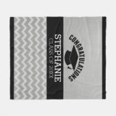 Gefeliciteerd Afstuderen Silver Black Afstuderen Fleece Deken (Voorkant (Horizontaal))