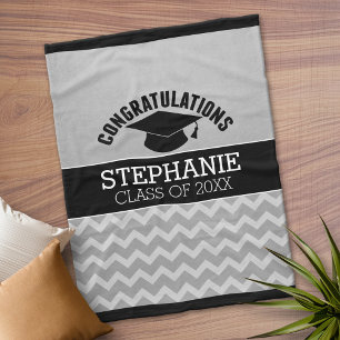 Gefeliciteerd Afstuderen Silver Black Afstuderen Fleece Deken