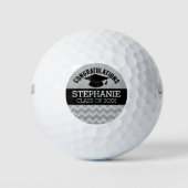Gefeliciteerd Afstuderen - Silver Black Afstuderen Golfballen (Voorkant)