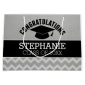 Gefeliciteerd Afstuderen - Silver Black Afstuderen Groot Cadeauzakje (Voorkant)