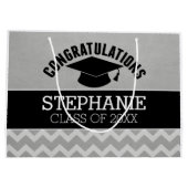 Gefeliciteerd Afstuderen - Silver Black Afstuderen Groot Cadeauzakje (Achterkant)