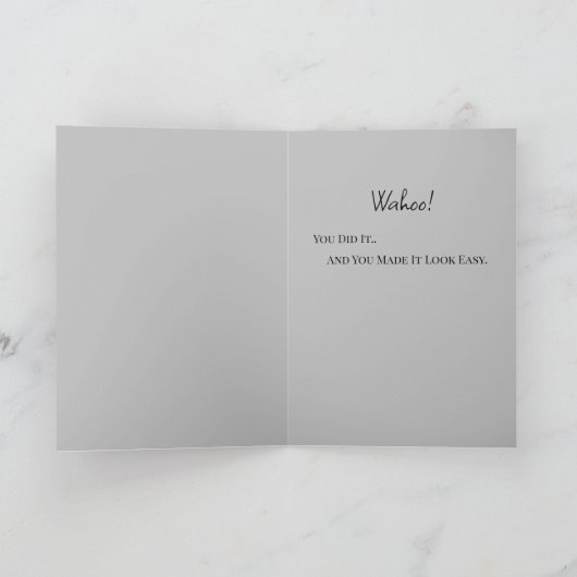 Gefeliciteerd Afstuderen Silver & Black Sparkle Kaart (Binnen)